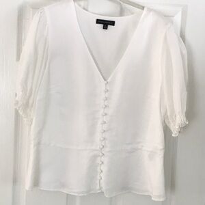 Banana Republic Cream V-Neck Blouse